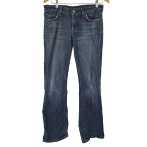 7 For All Mankind Flare Jeans Dark Wash Blue Denim Size 28 Made in USA